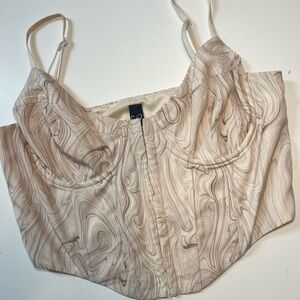 Swirl Patterned Bustier Top